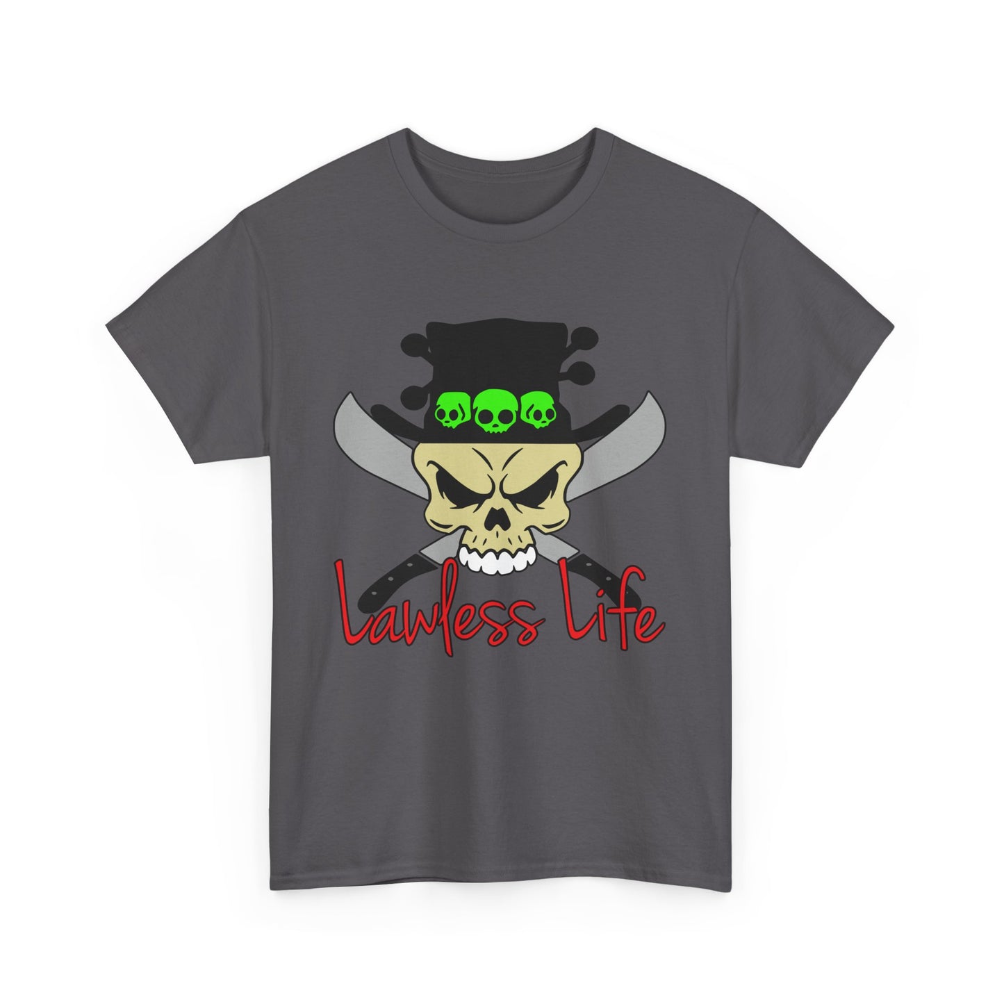 Lawless Life VooDoo Skull. Heavy Cotton T-Shirt