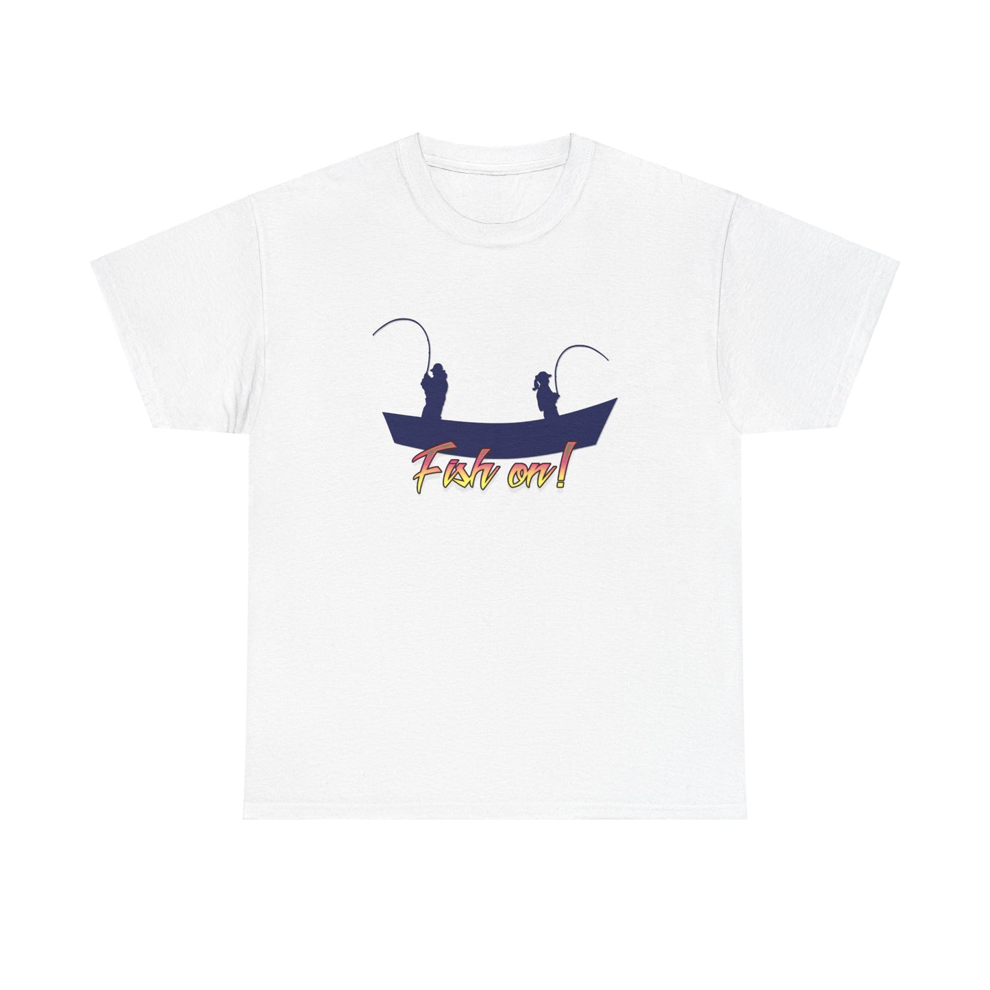 Fish on Drift Boat. Heavy Cotton T-Shirt