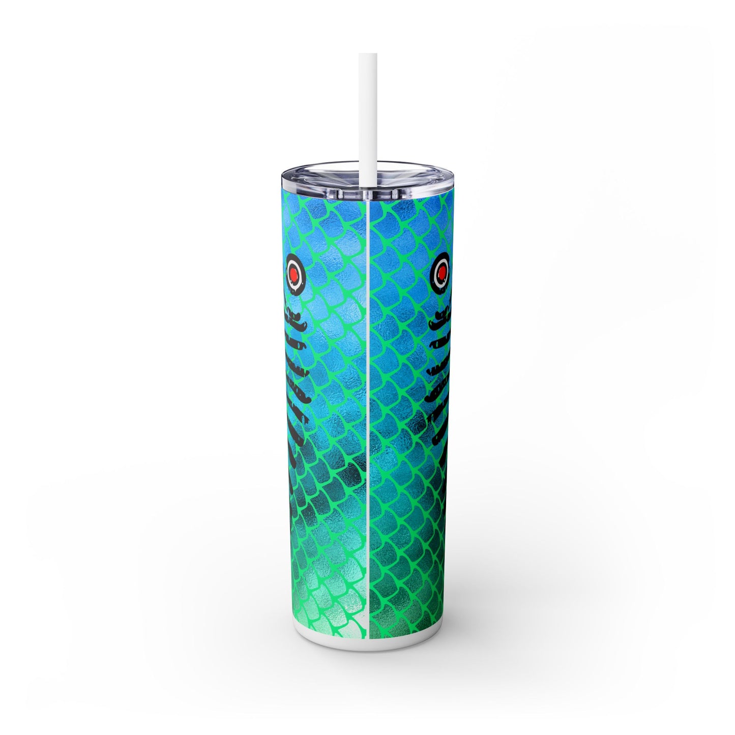 Bite Me Fish Hook. 20oz Skinny Tumbler with Straw