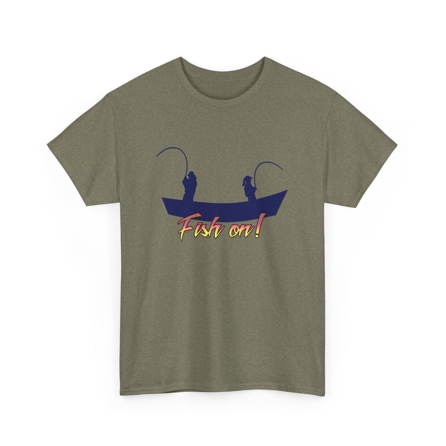 Fish on Drift Boat. Heavy Cotton T-Shirt