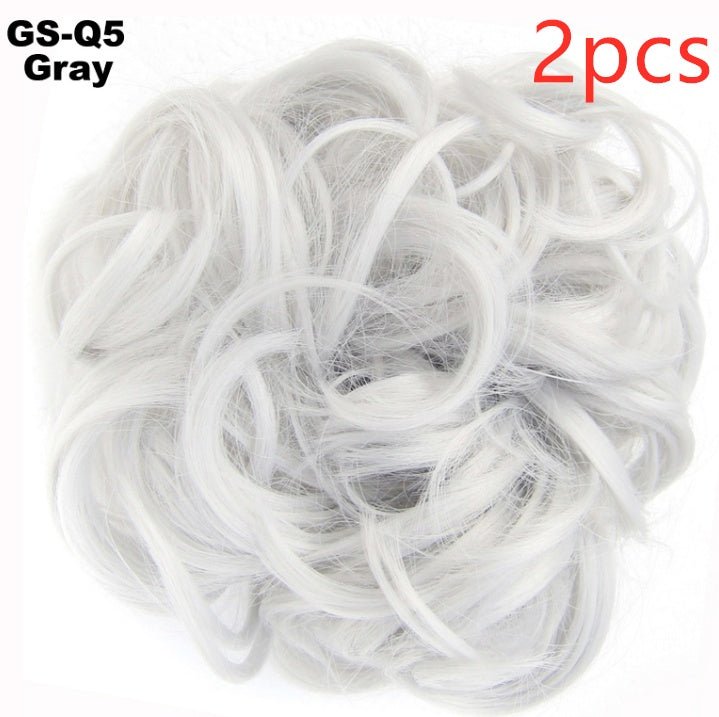 Popular hair bun fluffy natural drawstring fiber hair