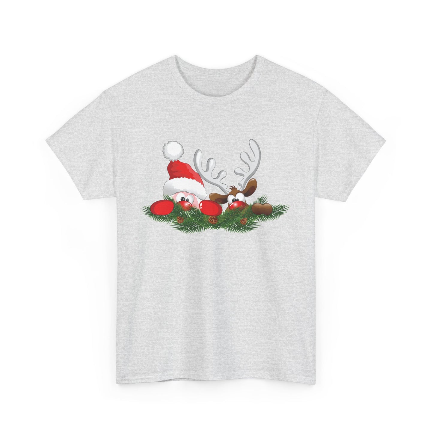 Peeking Santa. Heavy Cotton T-Shirt