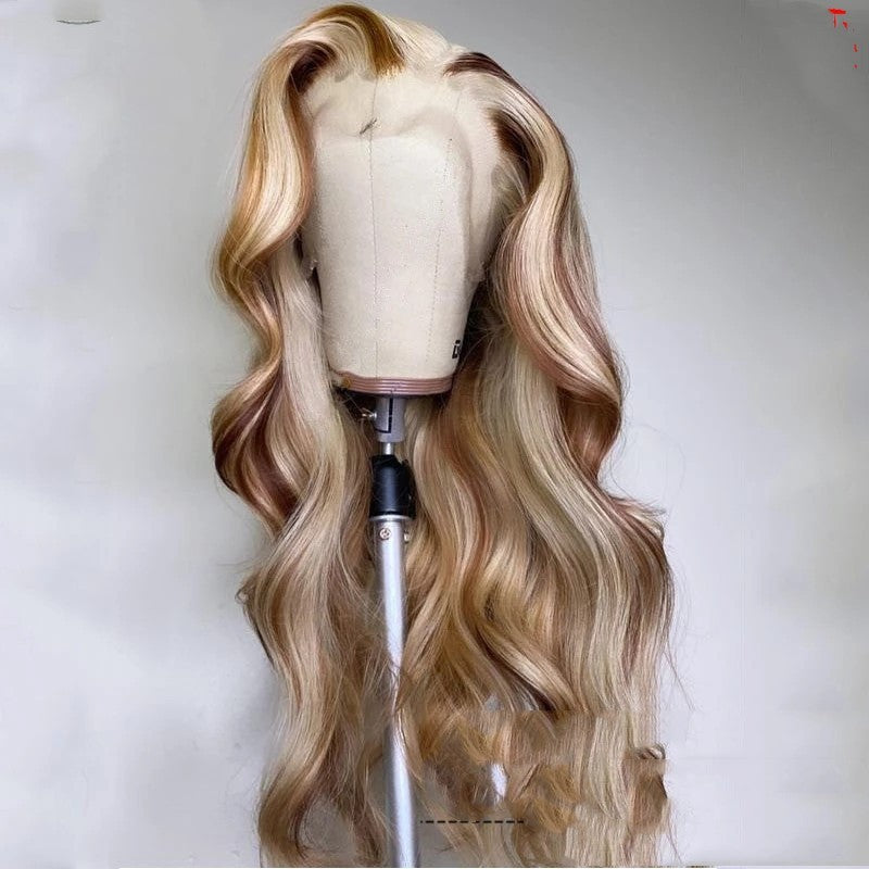 Brown Blonde Colored Human Hair Wig