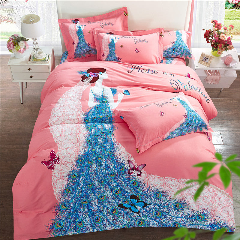 Four-piece cotton bed set