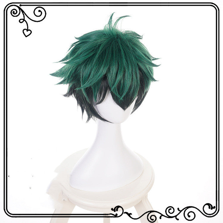 Green black gradient wig