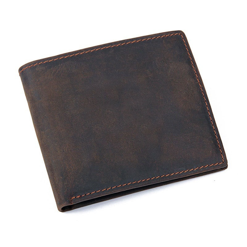 Men's Top Layer Crazy Horse Skin Multifunction Wallet