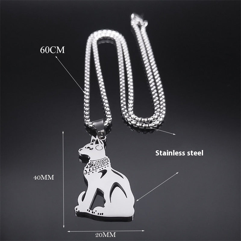 Stainless Steel Cat Necklace