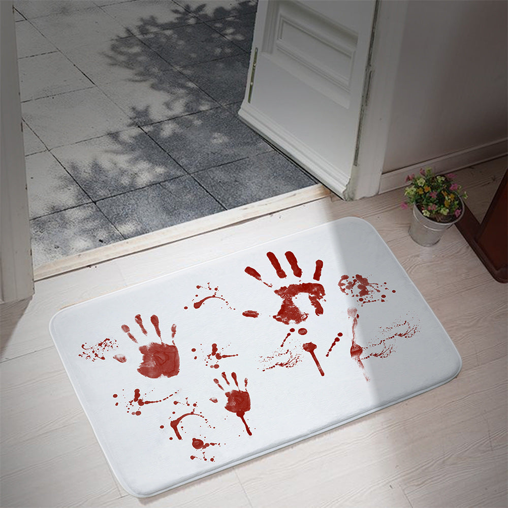 Halloween Blood Footprints Bathroom Mat