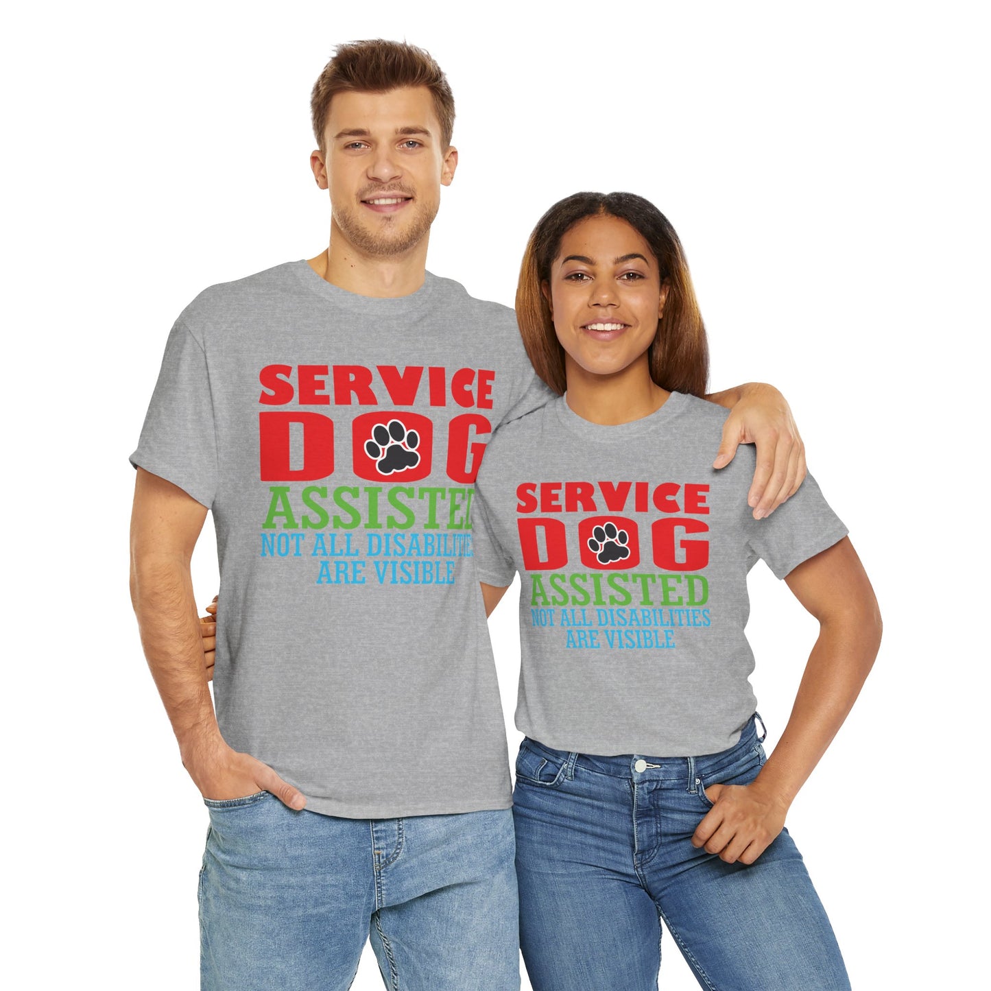 Service Dog Assisted. Heavy Cotton T-Shirt