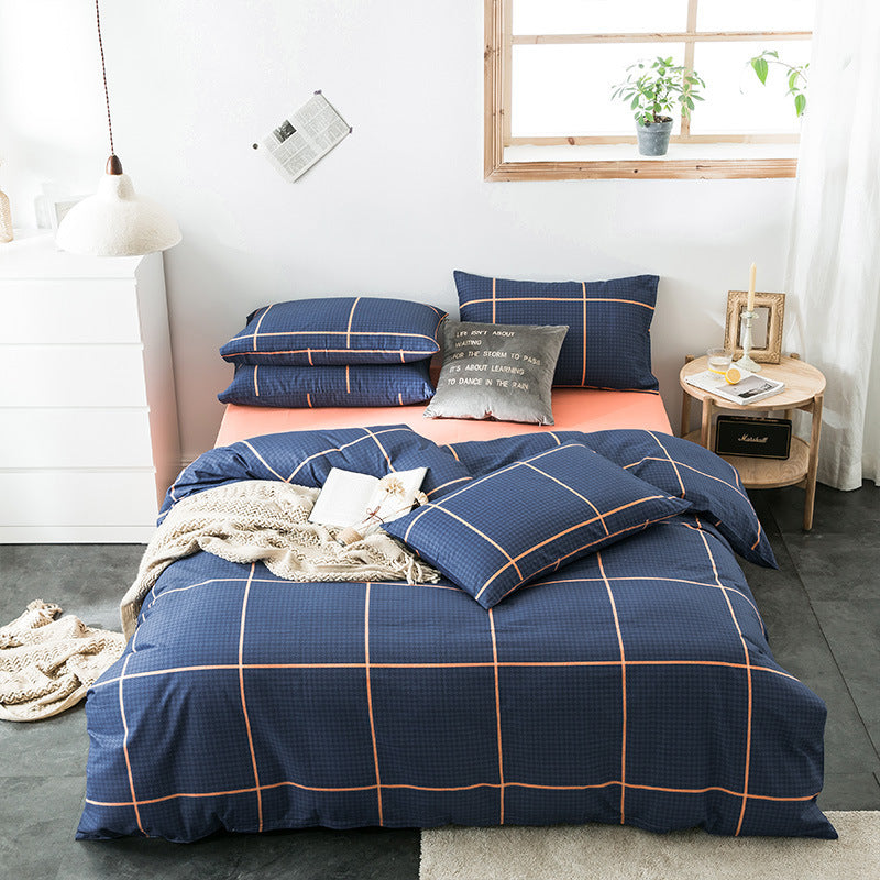 Checkered cotton bedding set