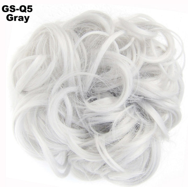 Popular hair bun fluffy natural drawstring fiber hair