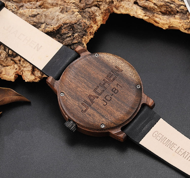 Multifunctional Compass Wood Watch