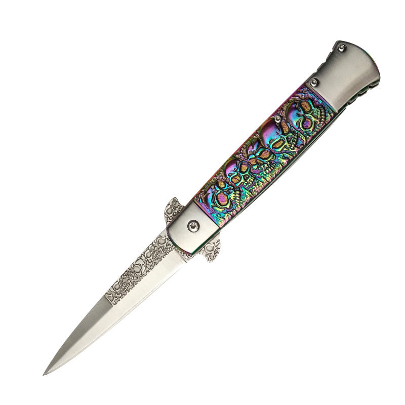 Skulls Stainless Steel Folding Knife