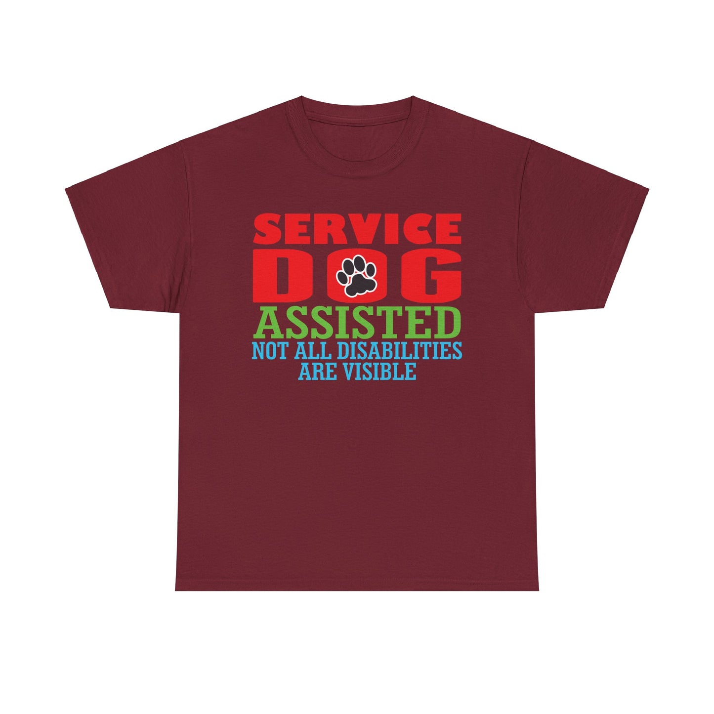 Service Dog Assisted. Heavy Cotton T-Shirt