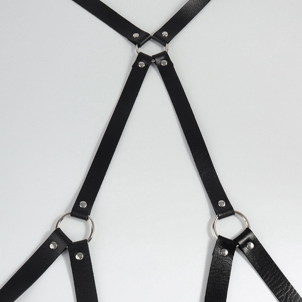 Sexy Bondage Belt Black Leather Strap Hip Harness