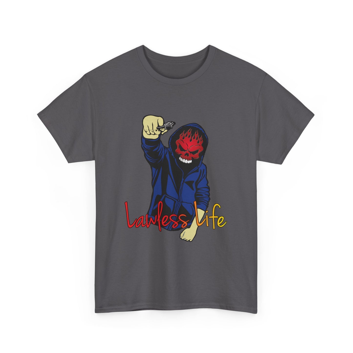 Lawless Life Skull Thug. Heavy Cotton T-Shirt