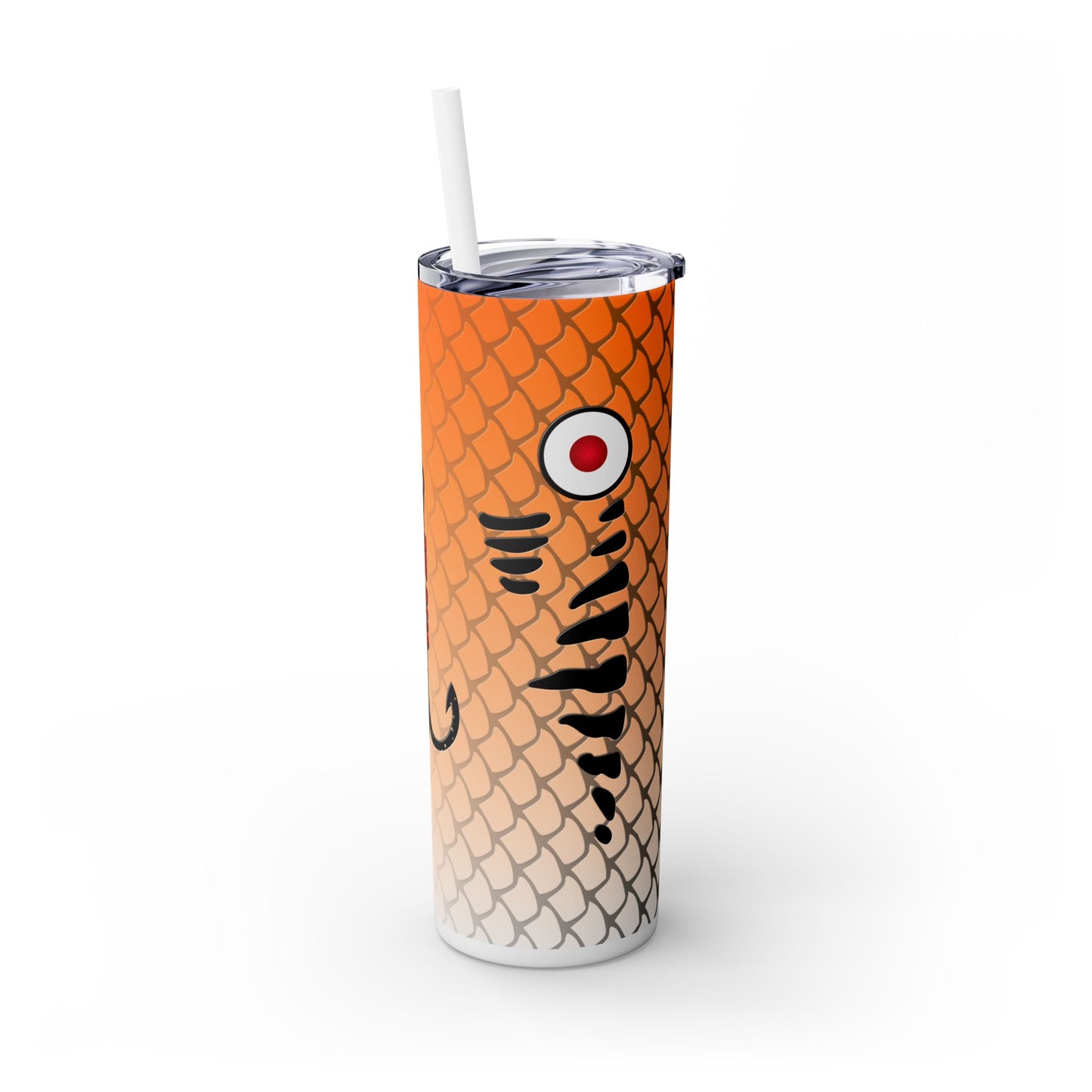 Bite Me Fish Hook. 20oz Skinny Tumbler with Straw