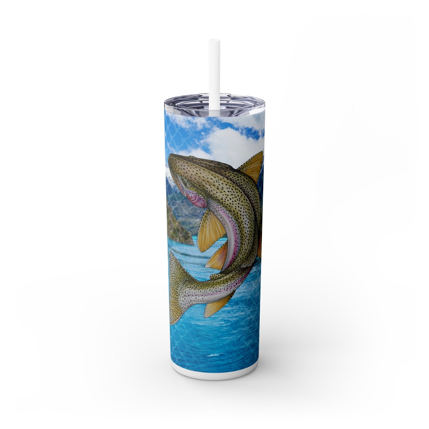 Rainbow Trout. 20oz Skinny Tumbler with Straw