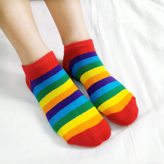 Rainbow Short Tube Low Top Socks