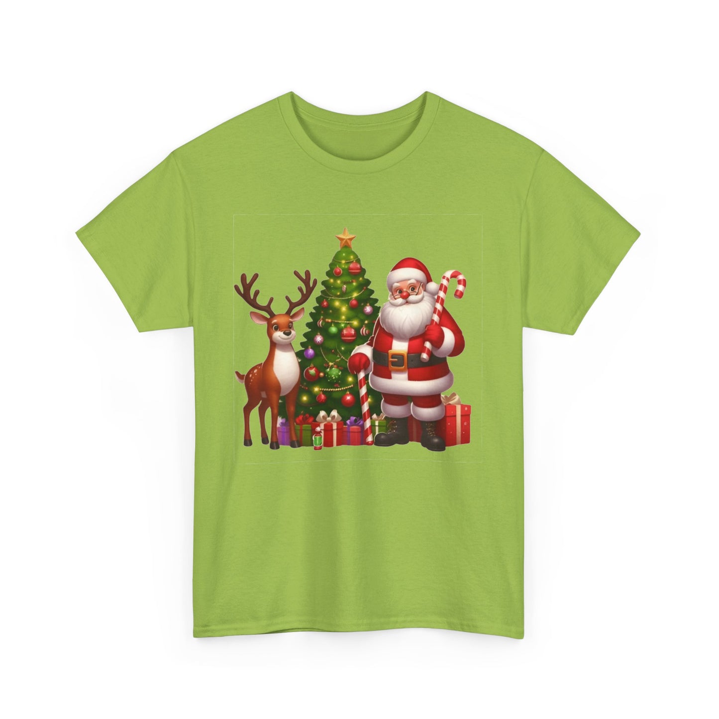 Santa Christmas Tree. Heavy Cotton T-Shirt