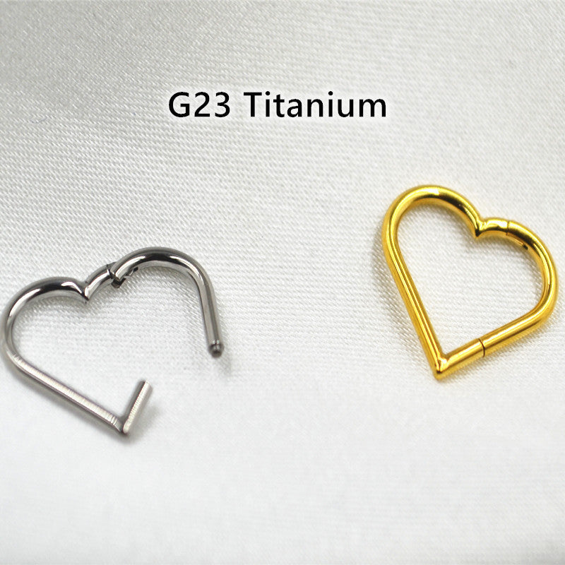 Titanium Alloy Heart Nose Ring