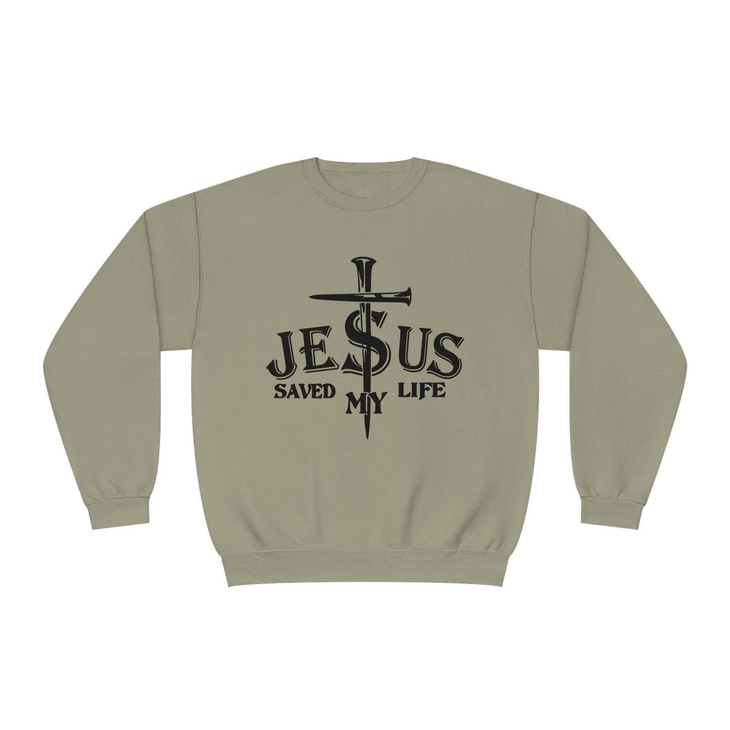 Jesus Saved My Life, Unisex NuBlend® Crewneck Sweatshirt