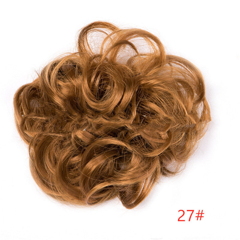 Popular hair bun fluffy natural drawstring fiber hair