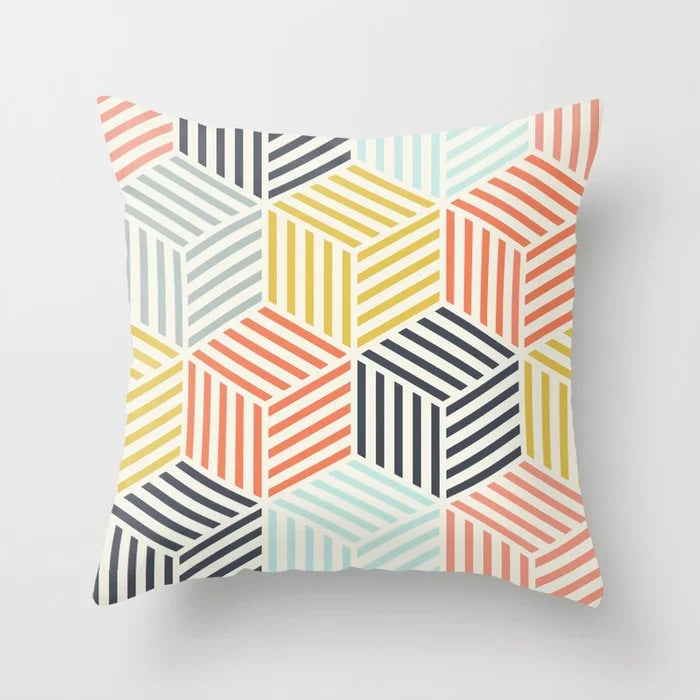 Abstraction Geometric Pillow Cover