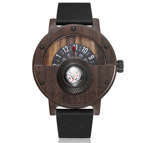 Multifunctional Compass Wood Watch