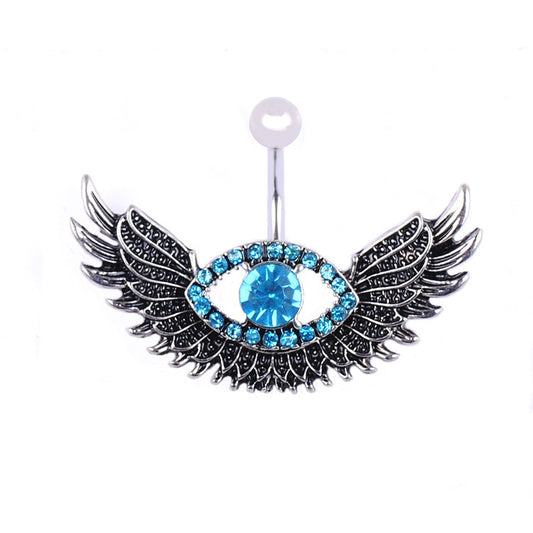 Winged Evil Eye Navel Ring