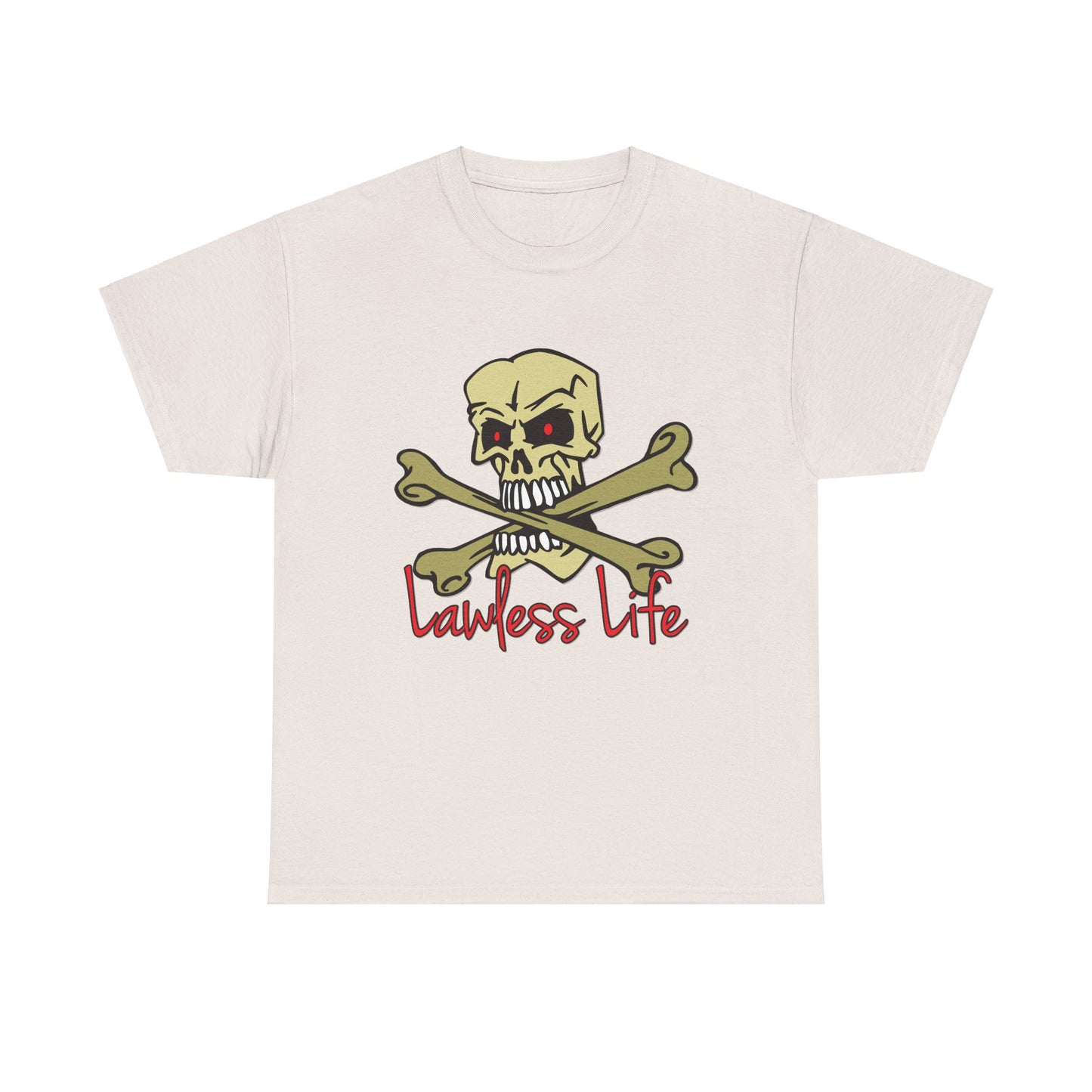 Lawless Life Skull & Bones. Heavy Cotton T-Shirt