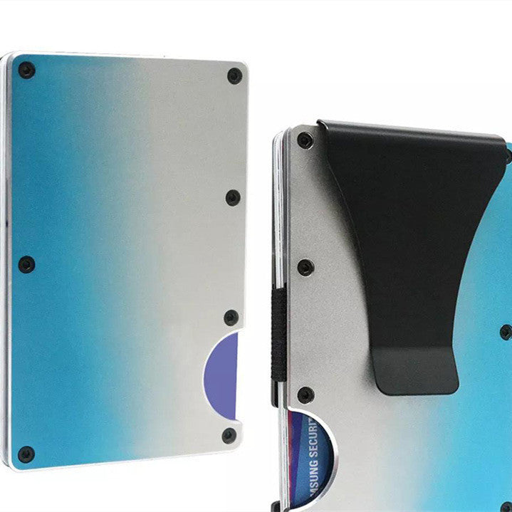 Gradient Color Metal Clamp Ultra-thin Aluminum Alloy wallet