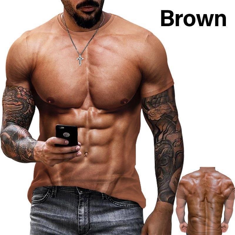 Muscular Man 3D Digital Print T-shirt