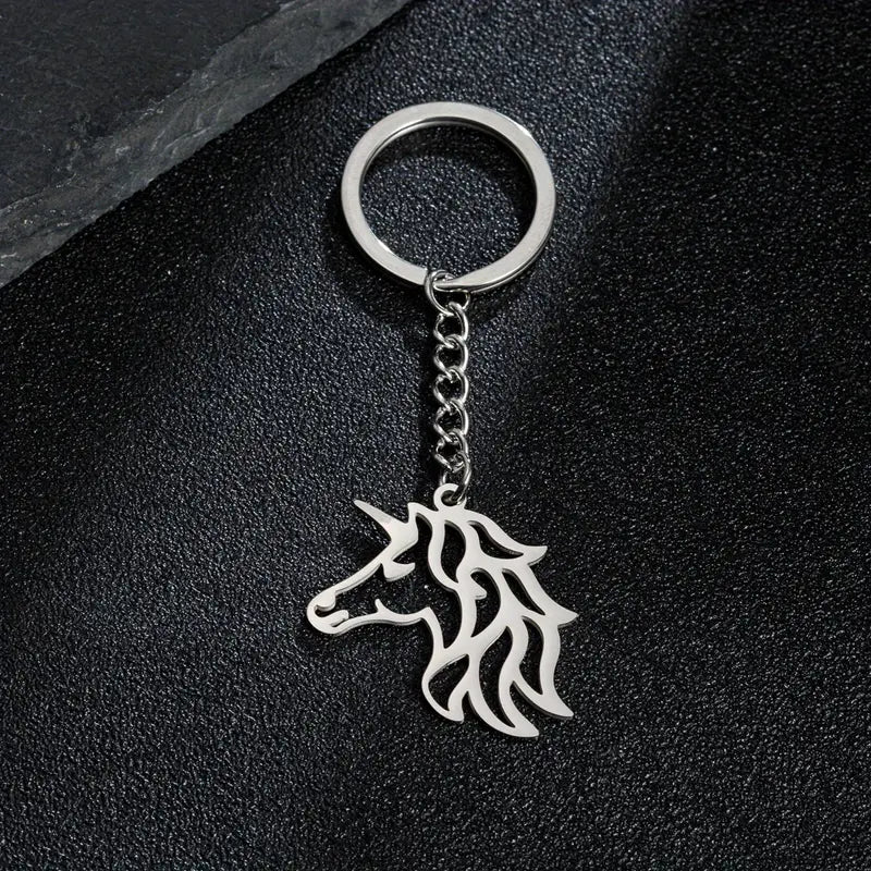 Stainless Steel Unicorn Keychain