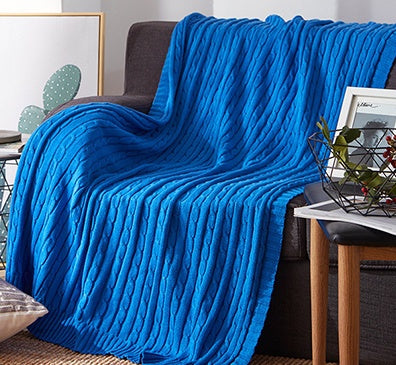 Cotton Solid Knitted Blanket