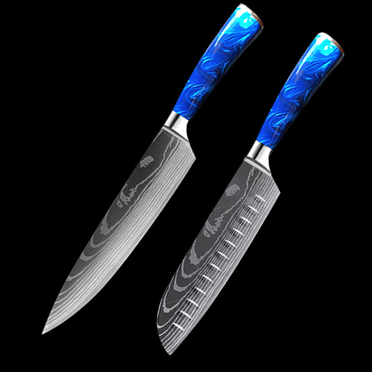 Chef's Blue Resin Handle Knife