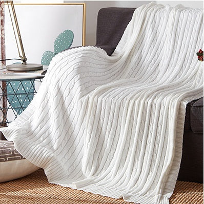 Cotton Solid Knitted Blanket