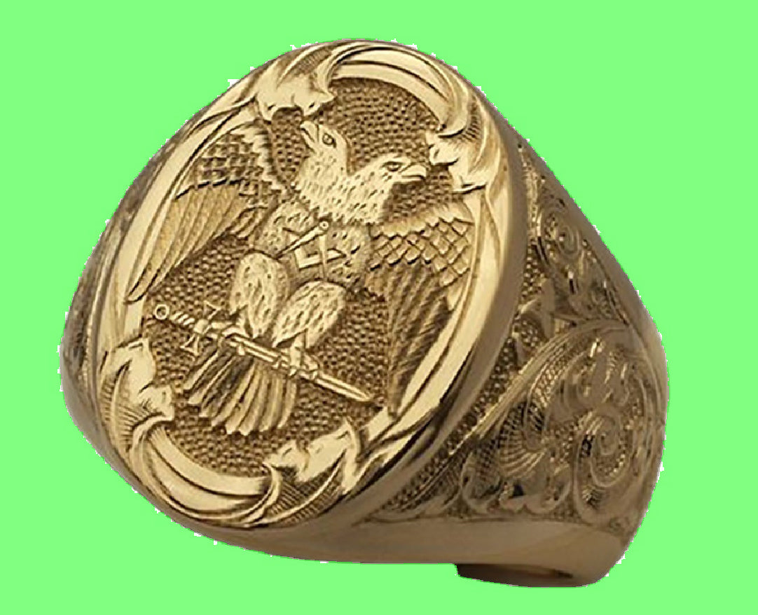 Golden Double-headed Eagle Ring