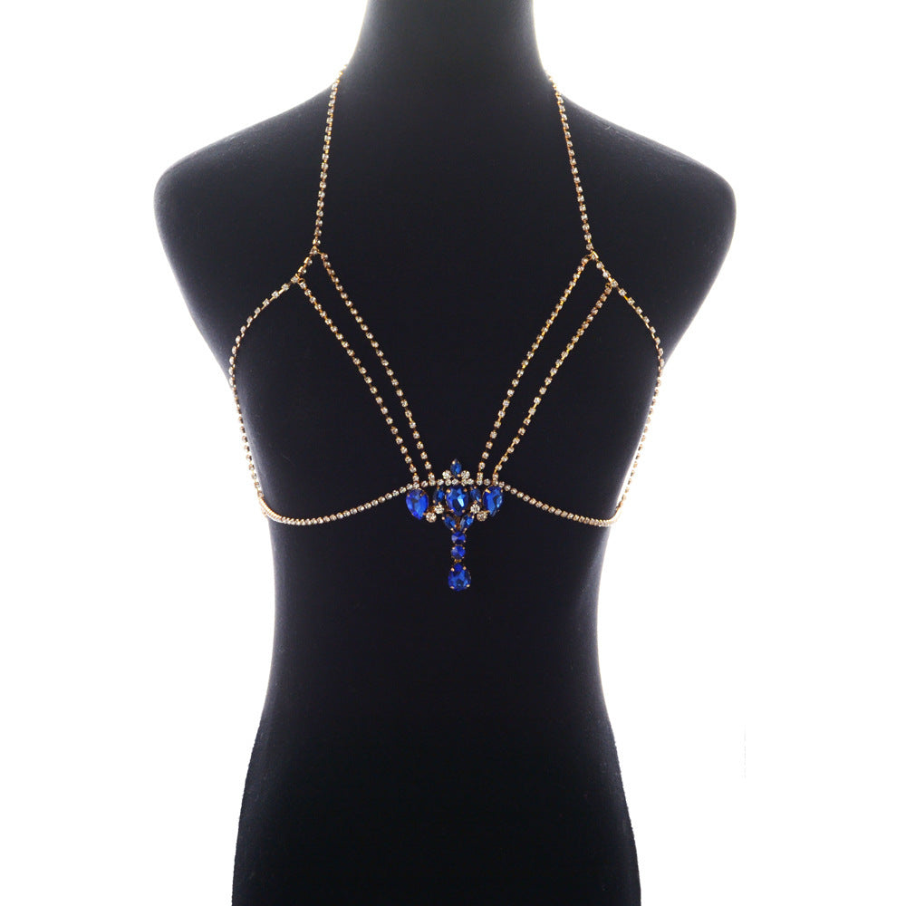 Rhinestone Halter Crystal Body Chain