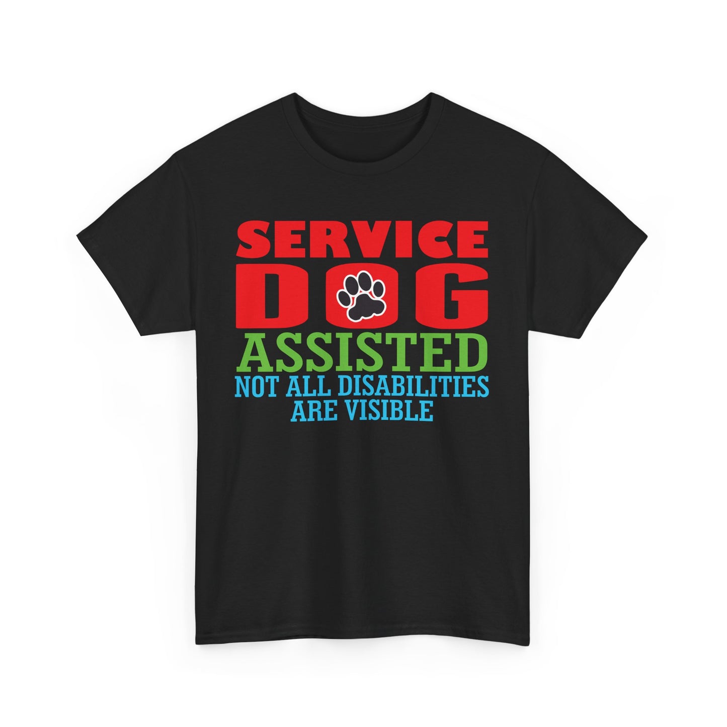 Service Dog Assisted. Heavy Cotton T-Shirt