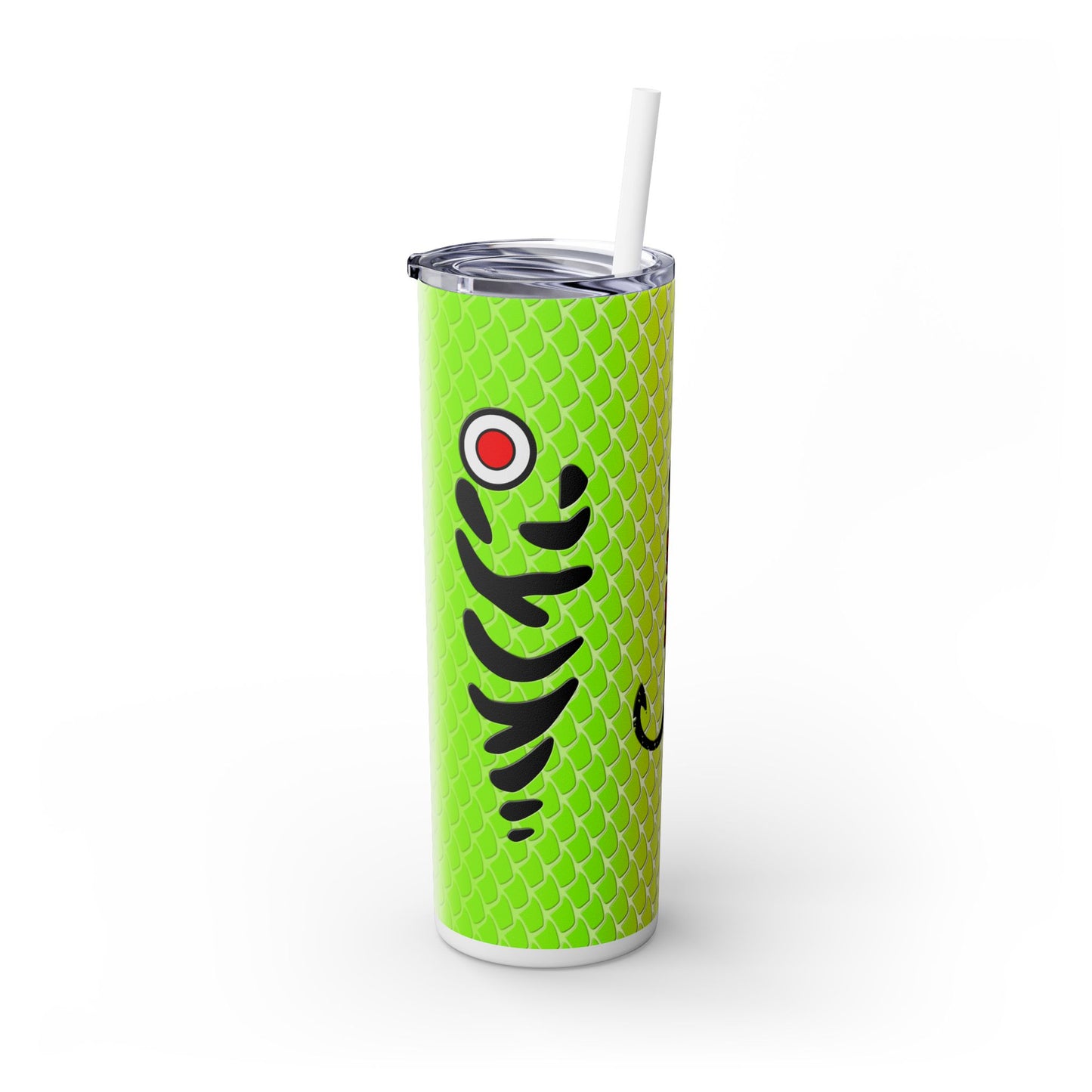 Bite Me Fish Hook. 20oz Skinny Tumbler with Straw