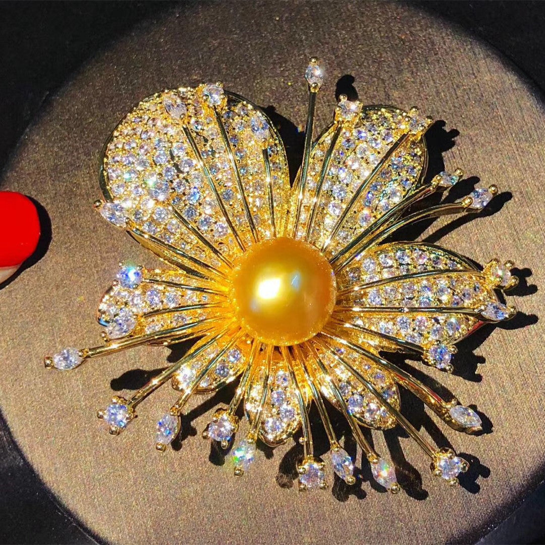 Floral Color Zircon Brooch