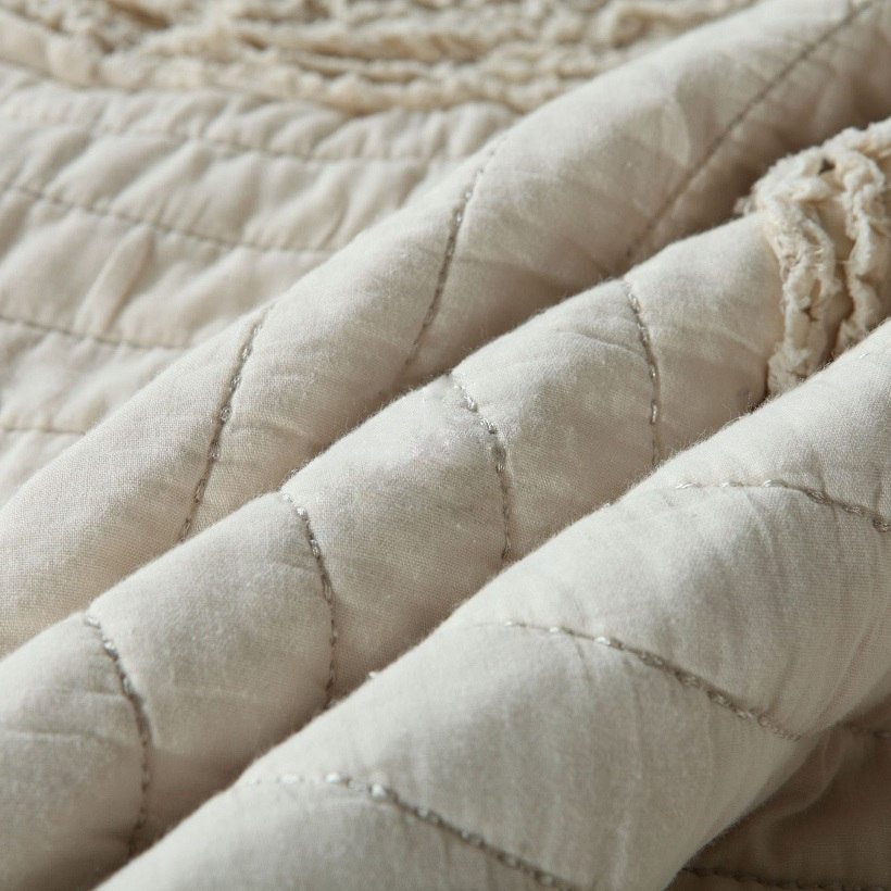 Embroidered quilted bedding