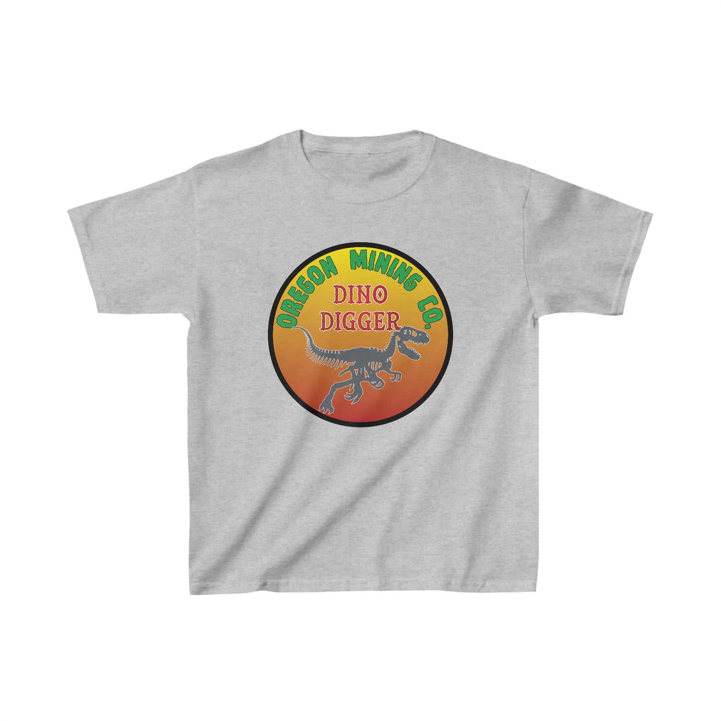 Oregon Mining co. Dino Digger. Kids Heavy Cotton™ T-Shirt