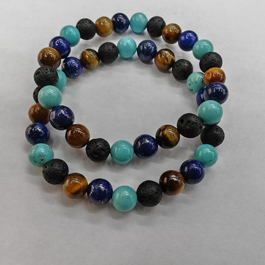 Tiger Eye Volcano Stone Bracelet