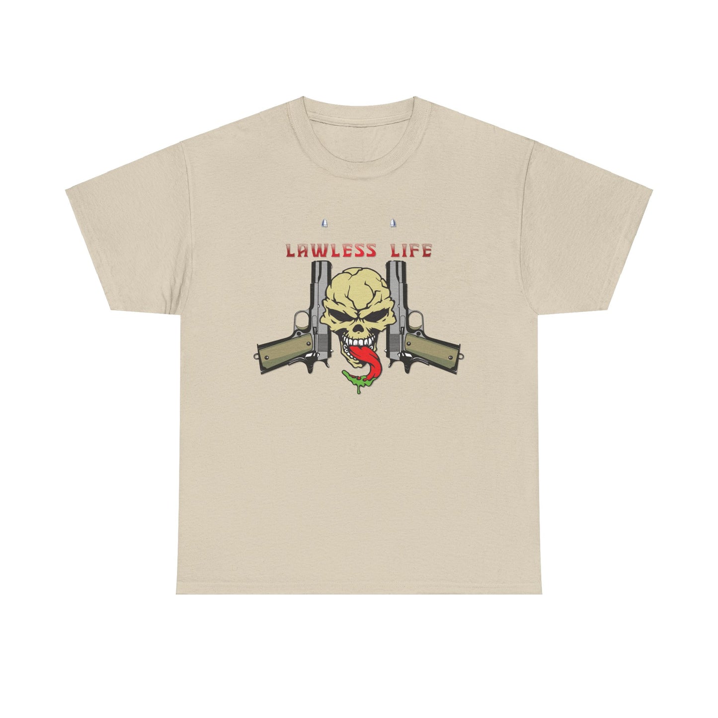 Lawless Life Pistols. Heavy Cotton T-Shirt