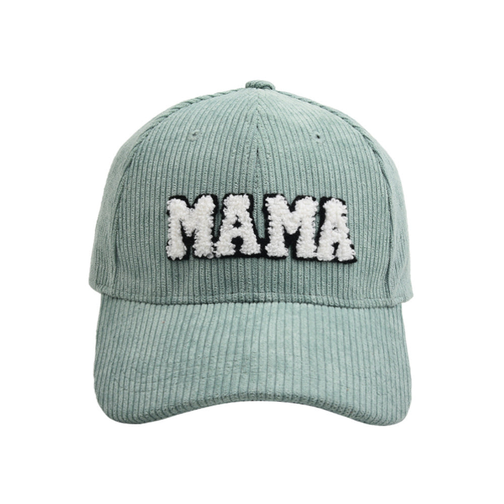 MAMA Parent-child Embroidered Corduroy Baseball Cap