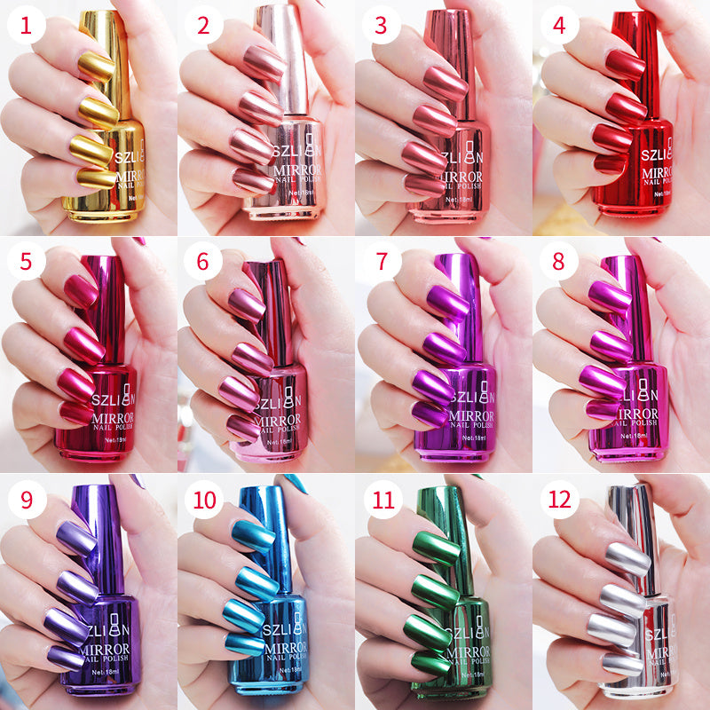 Mirror nail polish metal colors