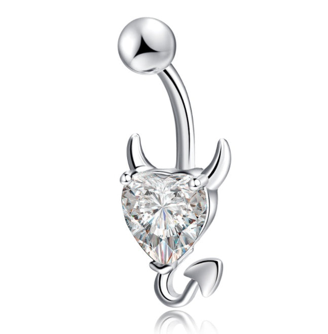 Zircon Crystal Belly Button Ring