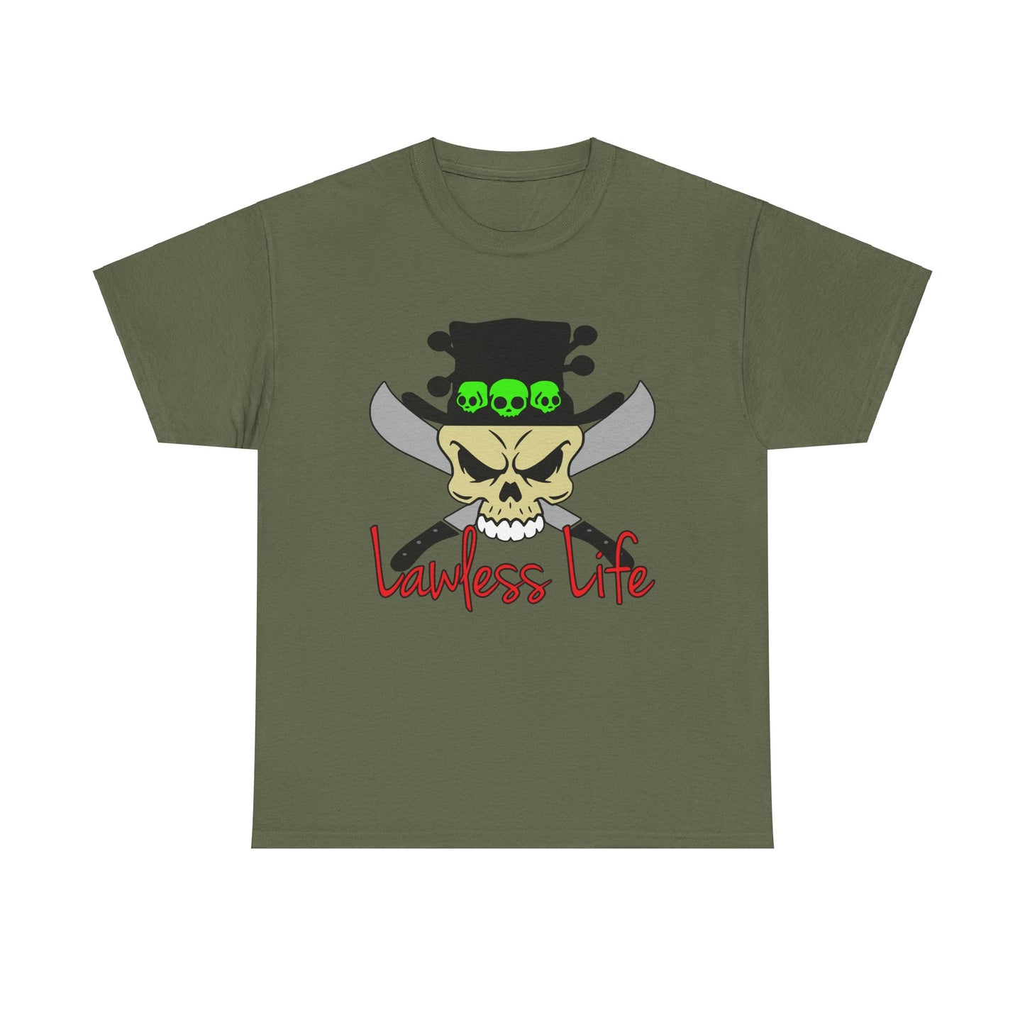 Lawless Life VooDoo Skull. Heavy Cotton T-Shirt